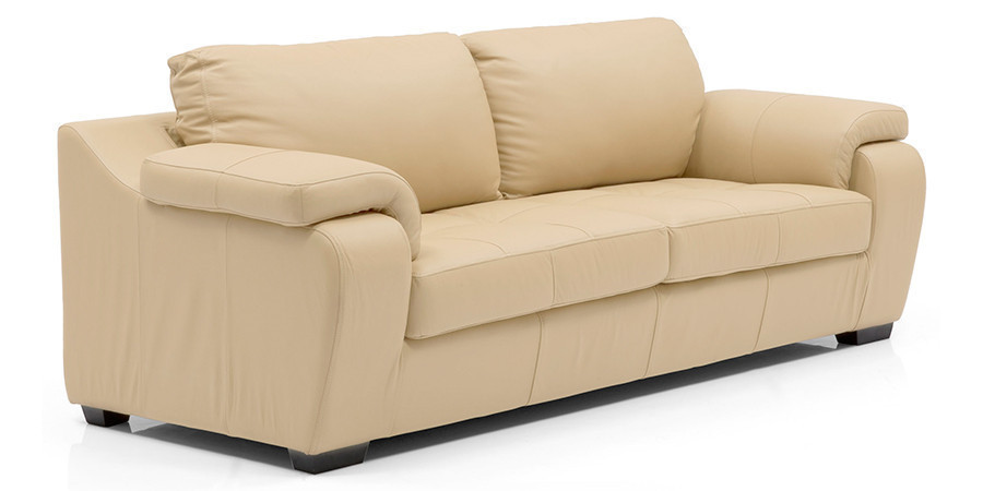 Tribunal Leather Sofa (Cream)